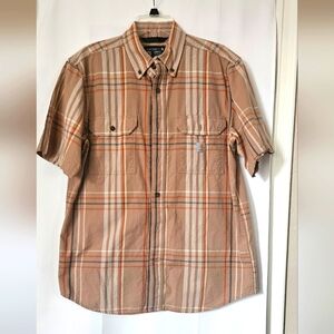 Carhartt Mens Loosefit Plaid Midweight Button Short Sleeve Shirt‎ Size M